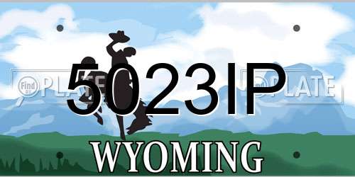 5023IP Wyoming License Plate