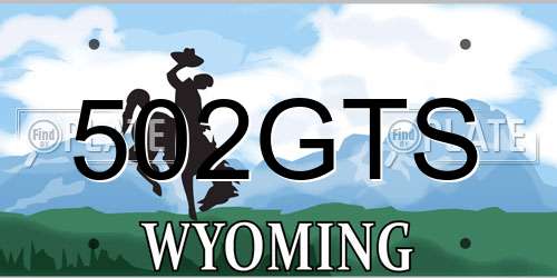 502GTS Wyoming License Plate