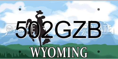 502GZB Wyoming License Plate