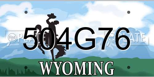 504G76 Wyoming License Plate