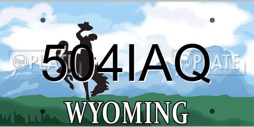 504IAQ Wyoming License Plate
