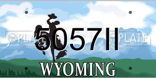 5057II Wyoming License Plate