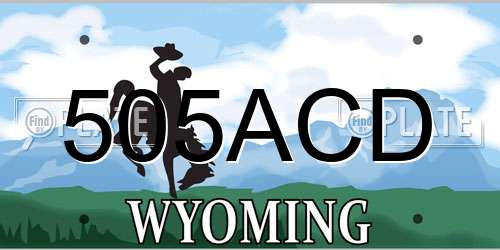 505ACD Wyoming License Plate