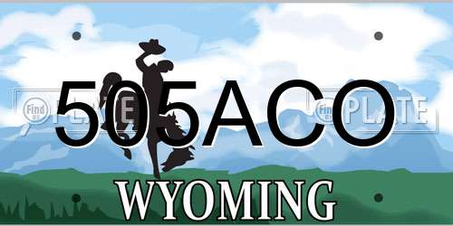 505ACO Wyoming License Plate