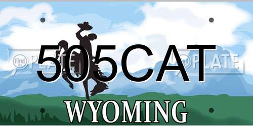 505CAT Wyoming License Plate