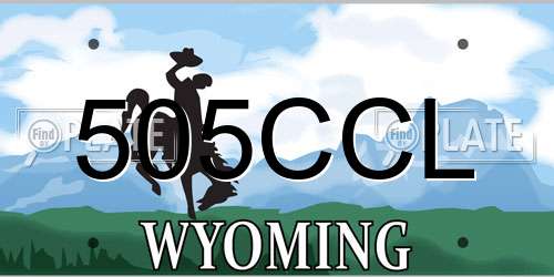 505CCL Wyoming License Plate
