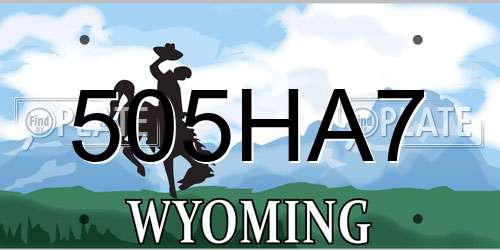505HA7 Wyoming License Plate