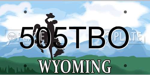 505TBO Wyoming License Plate