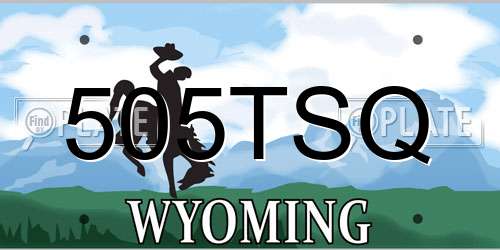 505TSQ Wyoming License Plate