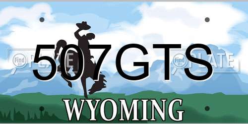 507GTS Wyoming License Plate