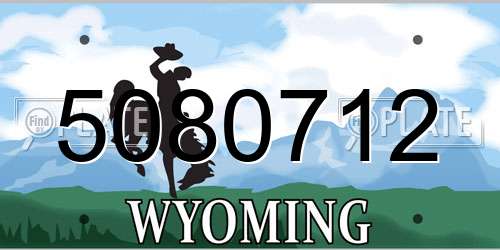 5080712 Wyoming License Plate