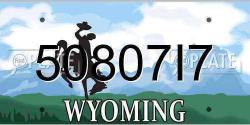 50807I7 Wyoming License Plate