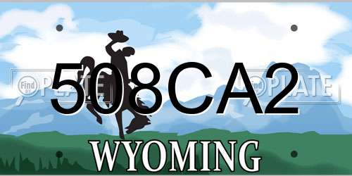 508CA2 Wyoming License Plate