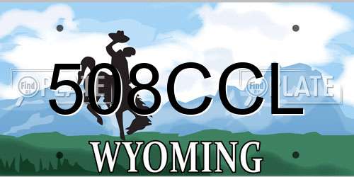 508CCL Wyoming License Plate