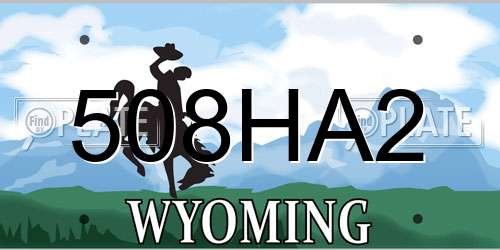 508HA2 Wyoming License Plate