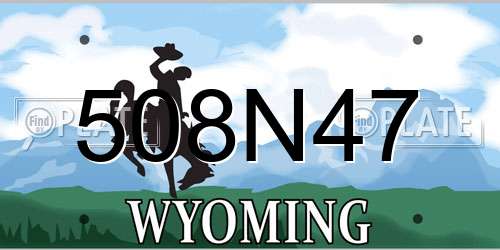 508N47 Wyoming License Plate
