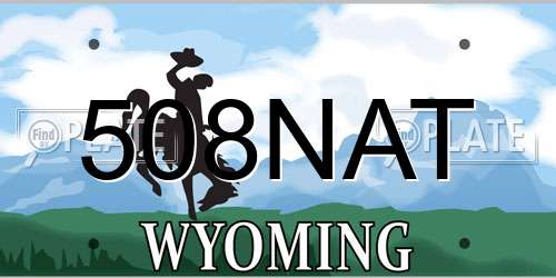508NAT Wyoming License Plate