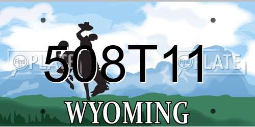 508T11 Wyoming License Plate
