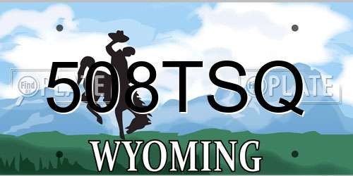 508TSQ Wyoming License Plate