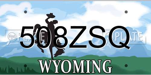 508ZSQ Wyoming License Plate