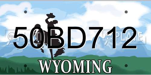 50BD712 Wyoming License Plate