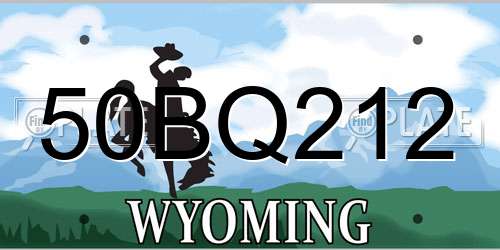 50BQ212 Wyoming License Plate