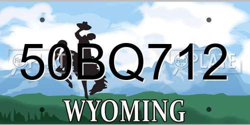 50BQ712 Wyoming License Plate