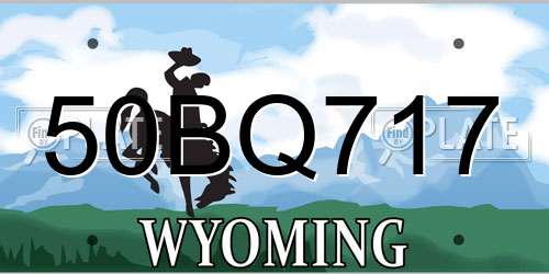 50BQ717 Wyoming License Plate