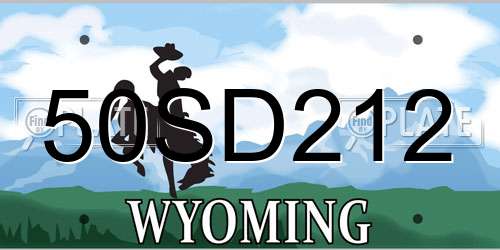50SD212 Wyoming License Plate