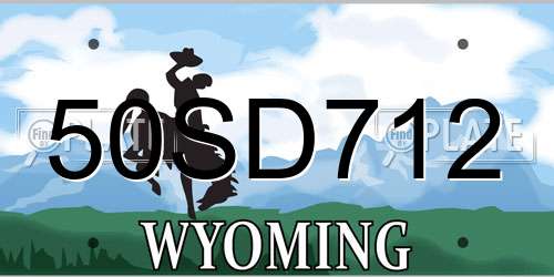 50SD712 Wyoming License Plate