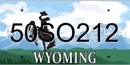 50SO212 Wyoming License Plate