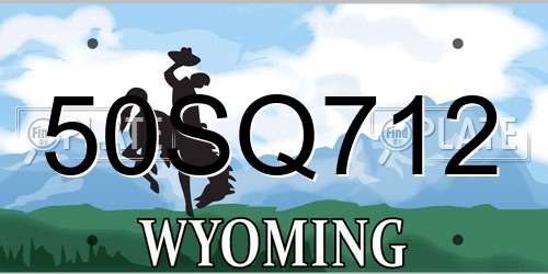 50SQ712 Wyoming License Plate