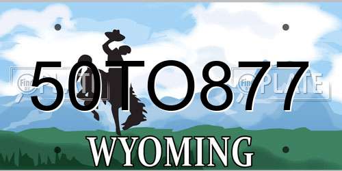 50TO877 Wyoming License Plate