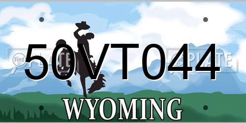 50VT044 Wyoming License Plate