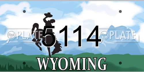 5114 Wyoming License Plate