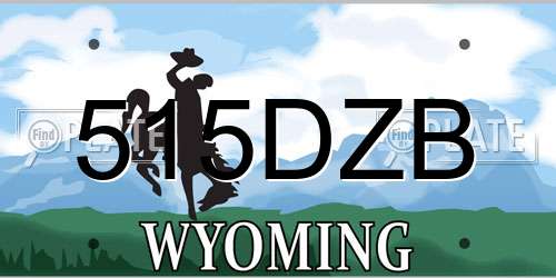 515DZB Wyoming License Plate