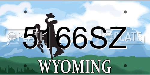 5166SZ Wyoming License Plate