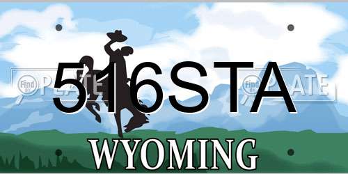 516STA Wyoming License Plate