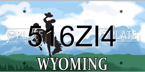 516ZI4 Wyoming License Plate