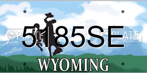 5185SE Wyoming License Plate