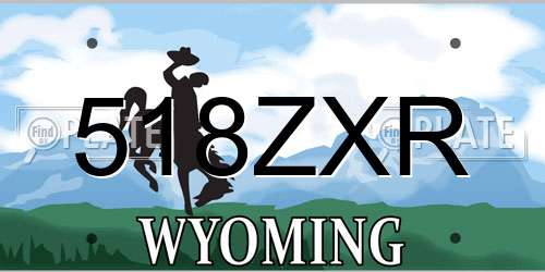 518ZXR Wyoming License Plate