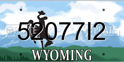 52077I2 Wyoming License Plate