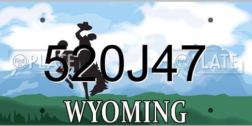 520J47 Wyoming License Plate