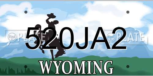 520JA2 Wyoming License Plate