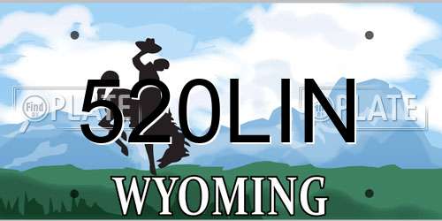 520LIN Wyoming License Plate