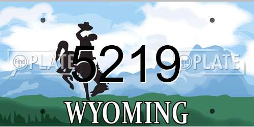5219 Wyoming License Plate