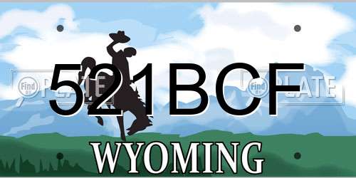 521BCF Wyoming License Plate