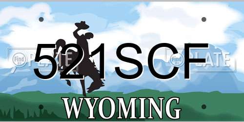 521SCF Wyoming License Plate