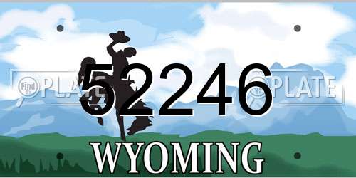 52246 Wyoming License Plate