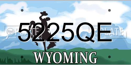 5225QE Wyoming License Plate